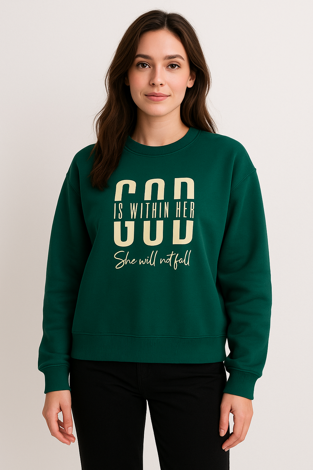 Sea Green Premium Sweatshirt – Luxury Comfort, Motivational HD Print