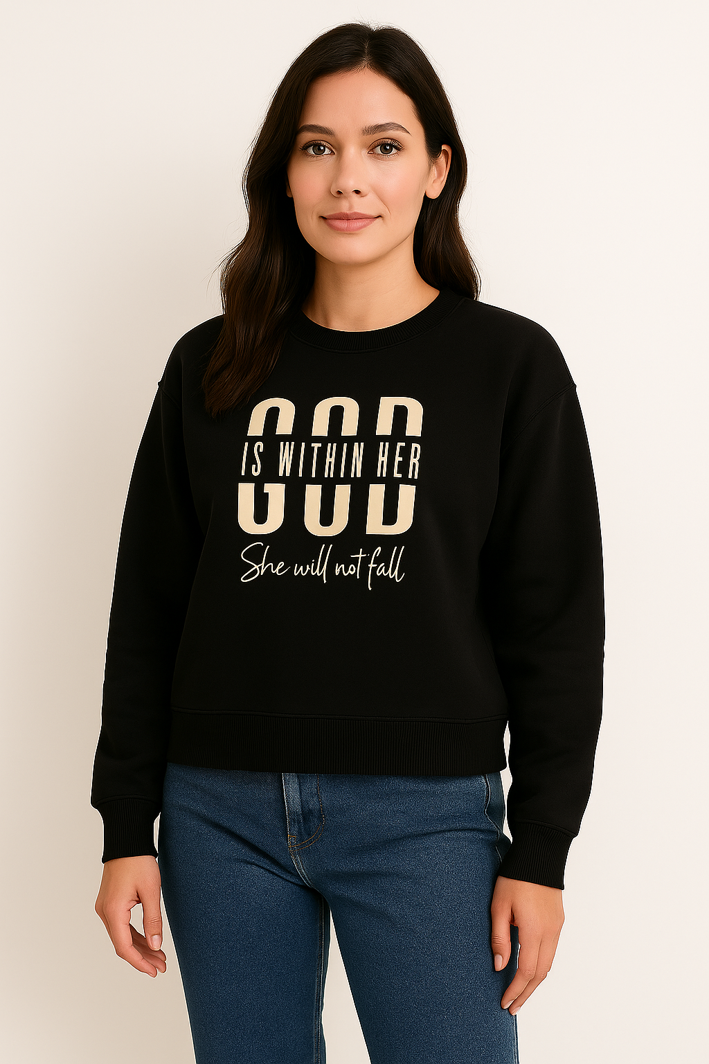 Black Premium Sweatshirt – Luxury Comfort, Motivational HD Print