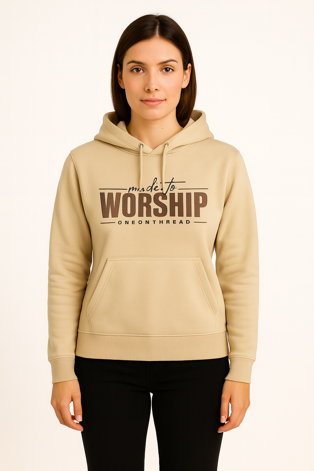 Beige – Premium Sweatshirt Hoodie - HD Print
