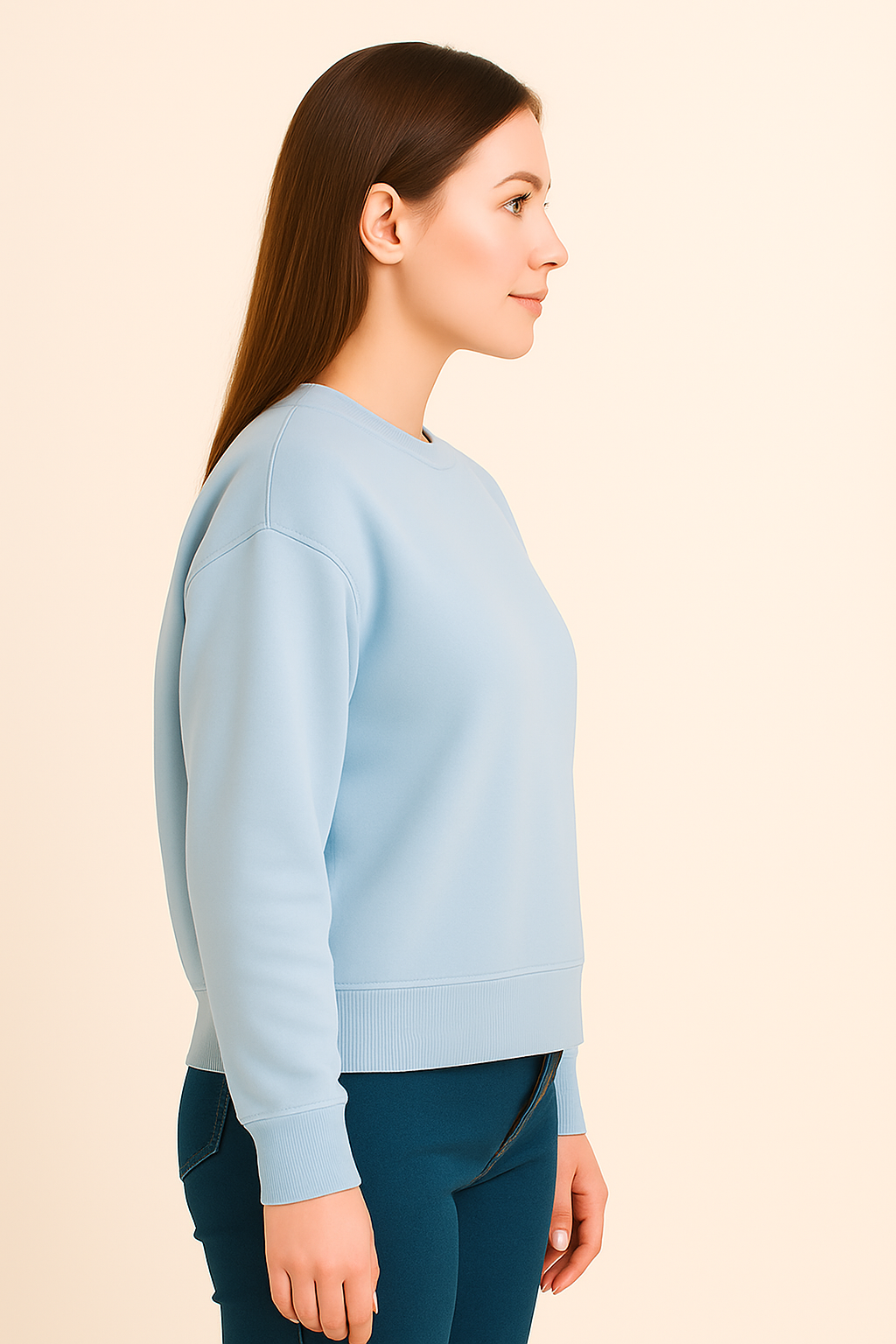 Sky Blue Classic Sweatshirt – Timeless Style, Luxury Comfort