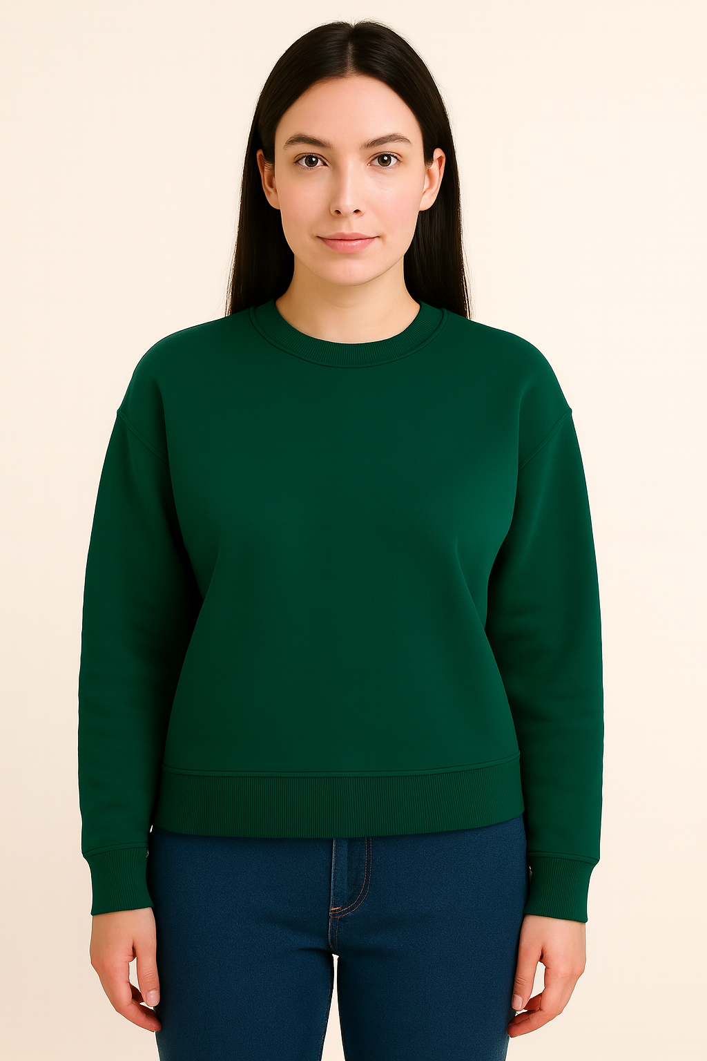 Sea Green Classic Sweatshirt – Timeless Style, Luxury Comfort
