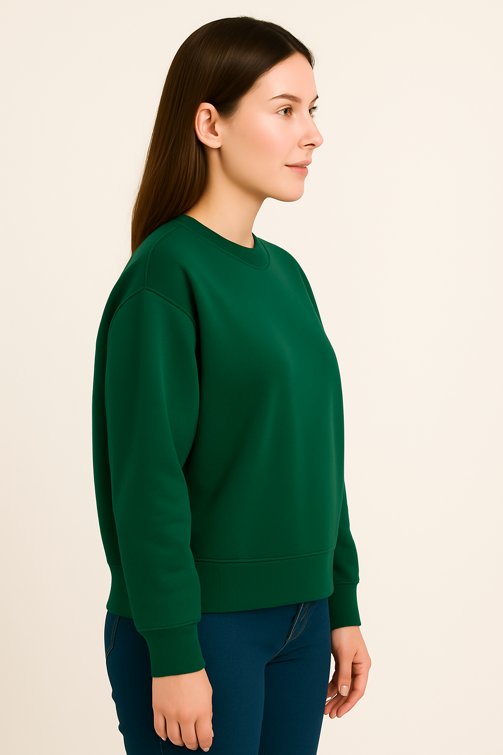 Sea Green Classic Sweatshirt – Timeless Style, Luxury Comfort