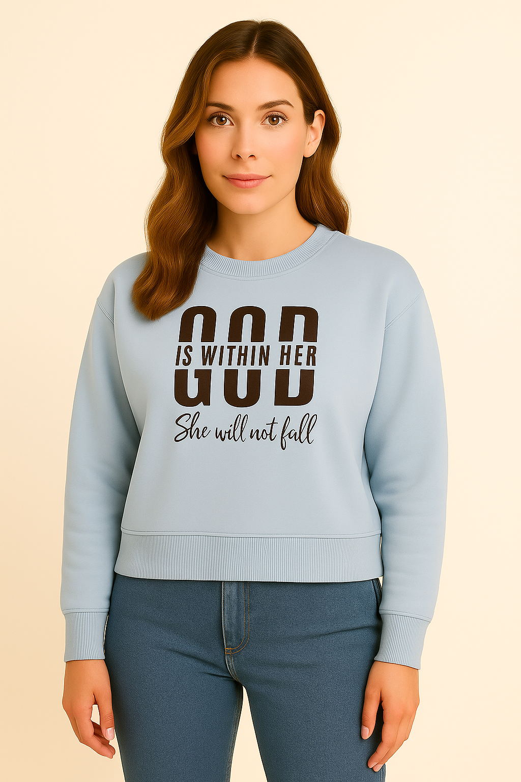 Sky Blue Premium Sweatshirt – Premium & Motivational HD Print