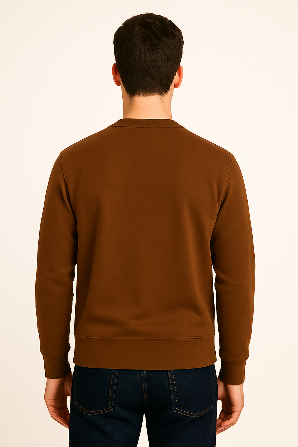 Classic Brown Round neck Sweatshirt – Minimal & Timeless