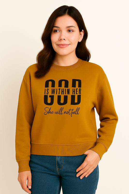 Mustard Yellow  Premium Sweatshirt – Luxury Comfort, Motivational HD Print