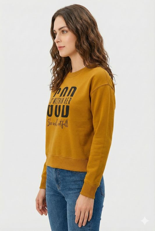 Mustard Yellow Premium Sweatshirt β Luxury Comfort, Motivational HD Print