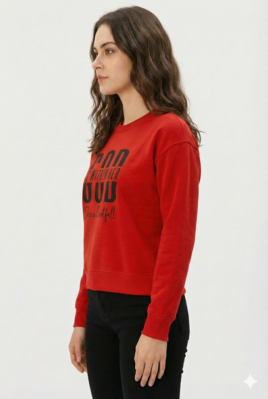 Red Premium Sweatshirt β Luxury Comfort, Motivational HD Print