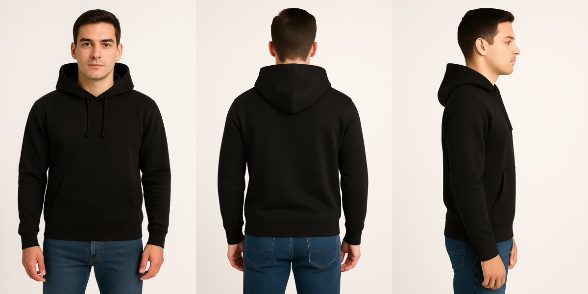 Pure Black โ Premium Sweatshirt Hoodie