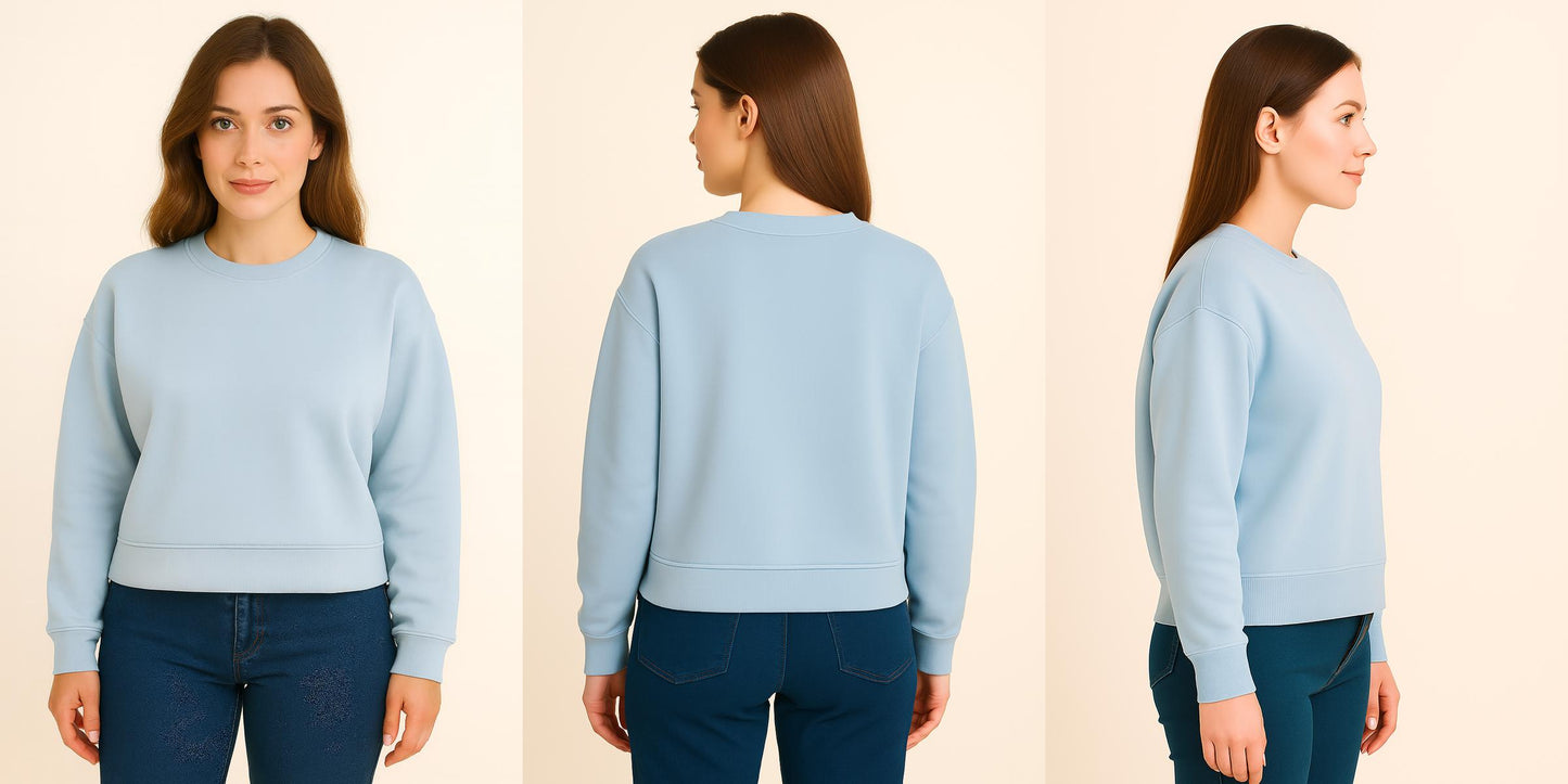 Sky Blue Classic Sweatshirt – Timeless Style, Luxury Comfort