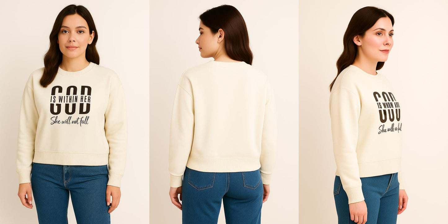 Off White Premium Sweatshirt – Luxury Comfort, Motivational HD Print