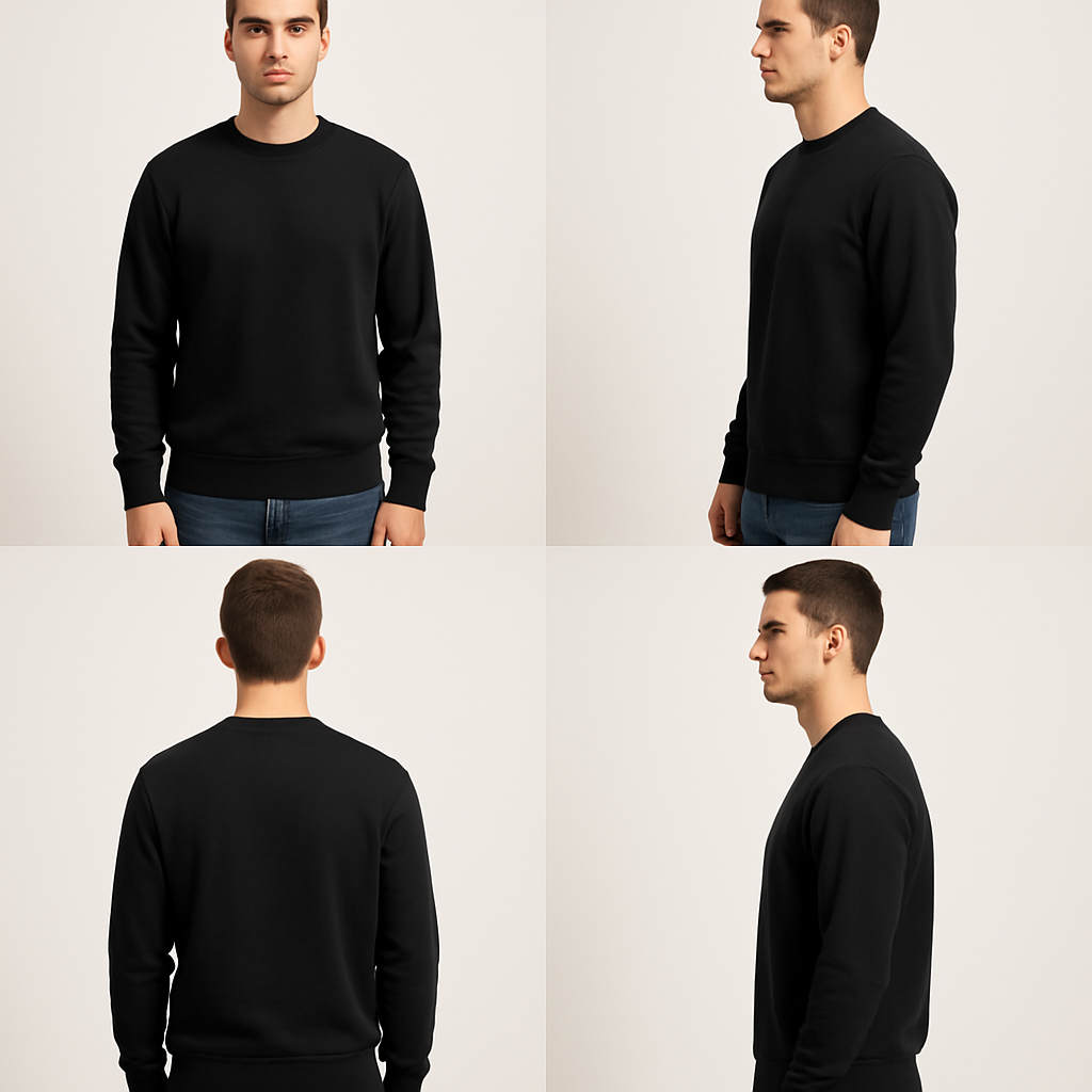 Classic Black Round neck Sweatshirt – Minimal & Timeless