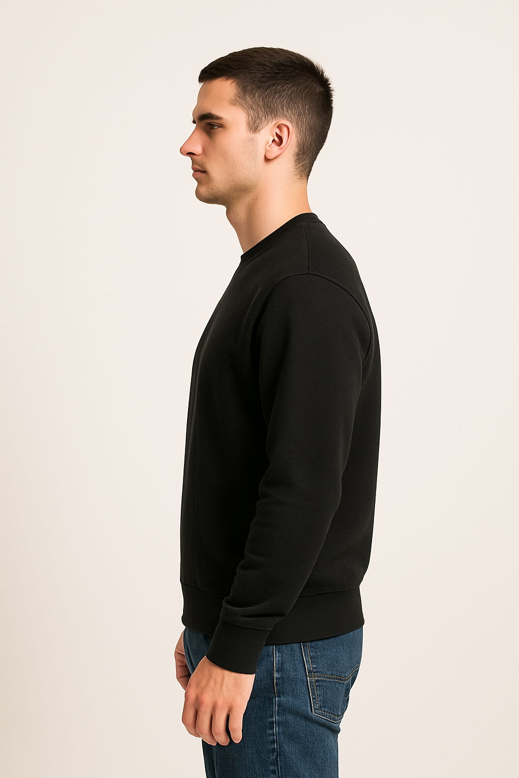 Classic Black Round neck Sweatshirt – Minimal & Timeless