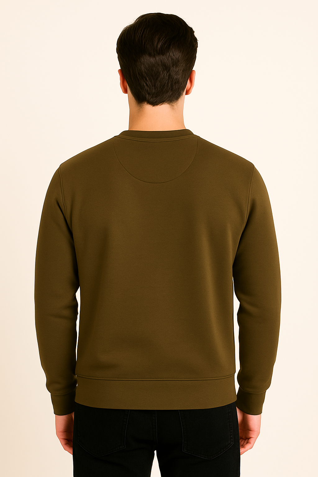 Classic Olive Green Round neck Sweatshirt – Minimal & Timeless