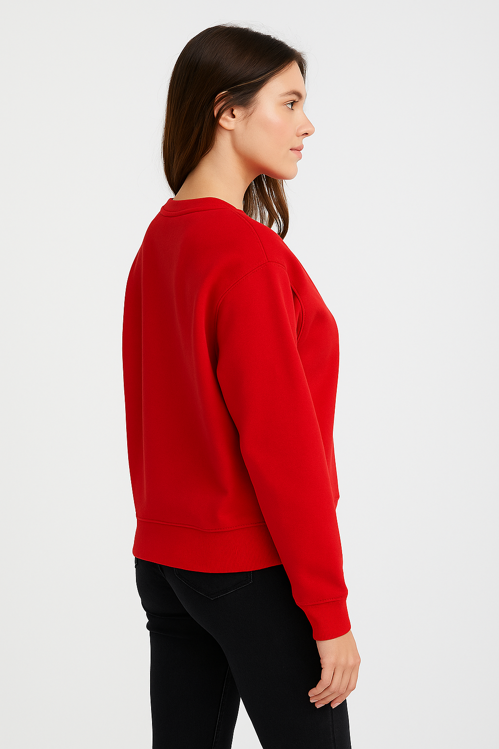 Red Premium Sweatshirt – Luxury Comfort, Motivational HD Print