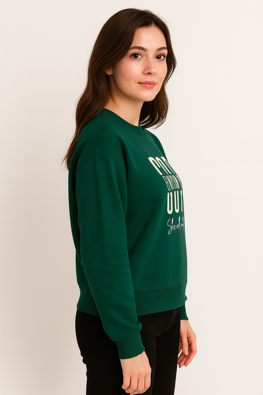 Sea Green Premium Sweatshirt – Luxury Comfort, Motivational HD Print