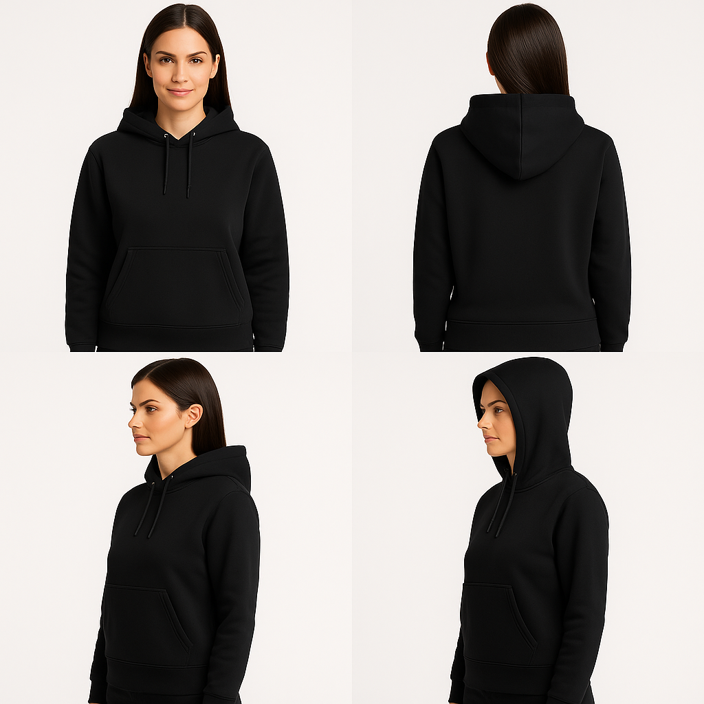 Pure Black – Premium Sweatshirt Hoodie