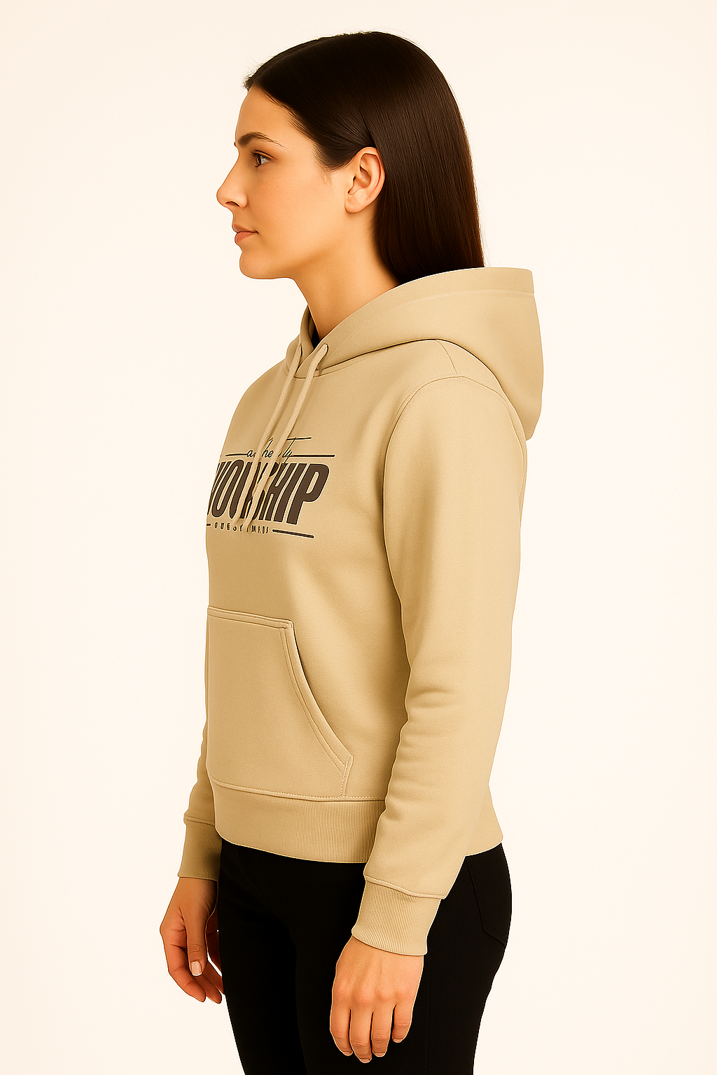 Beige – Premium Sweatshirt Hoodie - HD Print