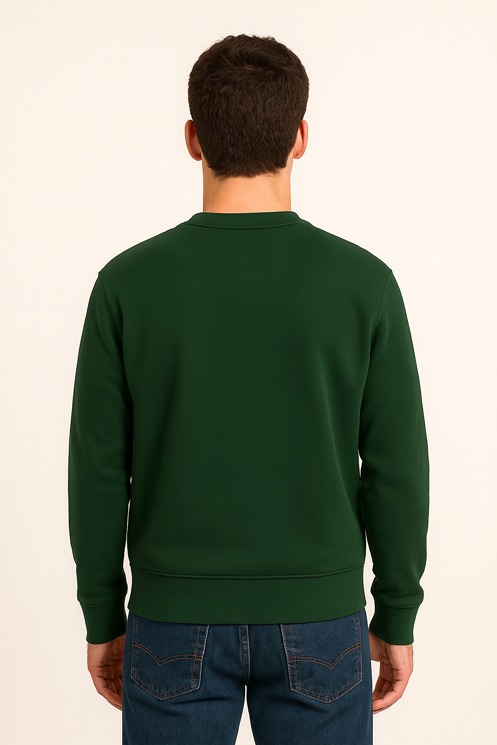Classic Bottle Green Round neck Sweatshirt – Minimal & Timeless
