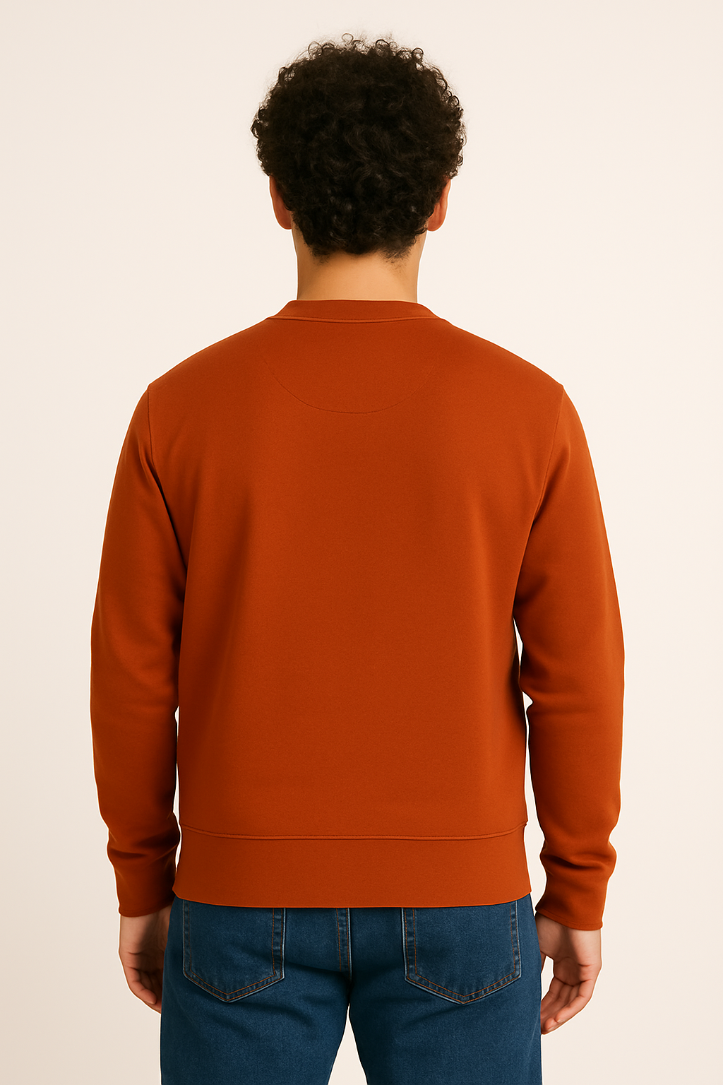 Classic Rust Brown Round neck Sweatshirt – Minimal & Timeless