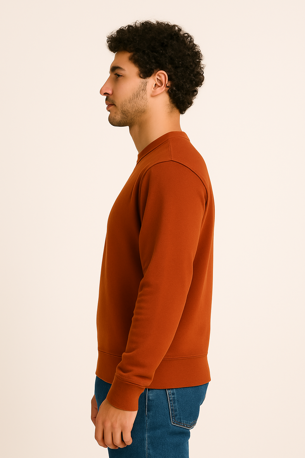 Classic Rust Brown Round neck Sweatshirt – Minimal & Timeless