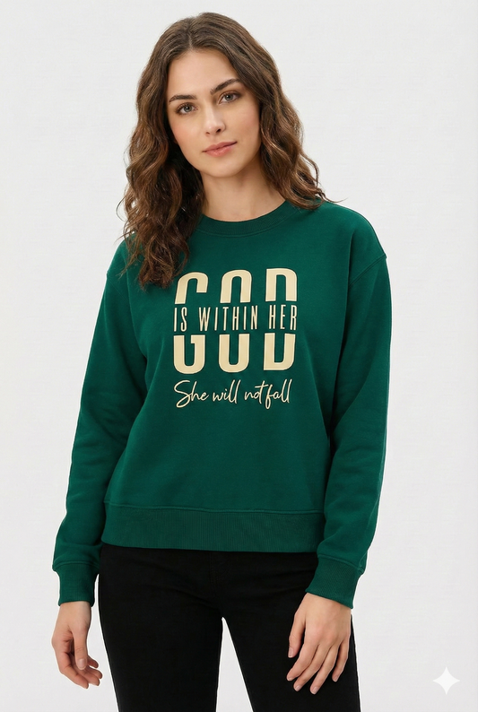 Sea Green Premium Sweatshirt – Luxury Comfort, Motivational HD Print