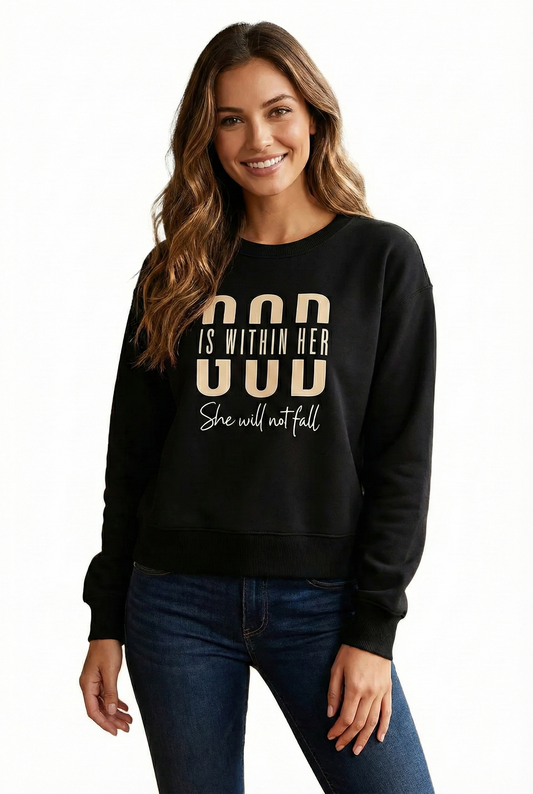 Black Premium Sweatshirt – Luxury Comfort, Motivational HD Print