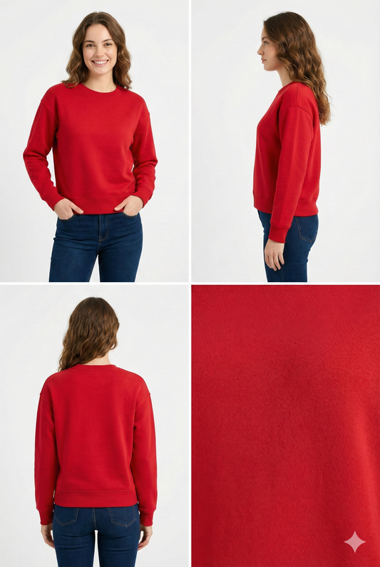 Red Premium Sweatshirt – Timeless Style, Luxury Comfort