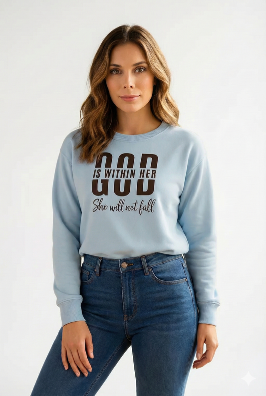 Sky Blue Premium Sweatshirt – Premium & Motivational HD Print