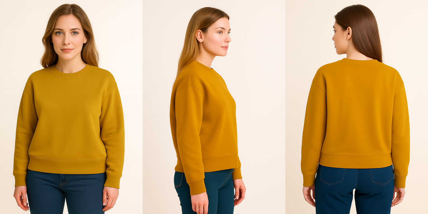 Deep Mustard Classic Sweatshirt – Timeless Style, Luxury Comfort