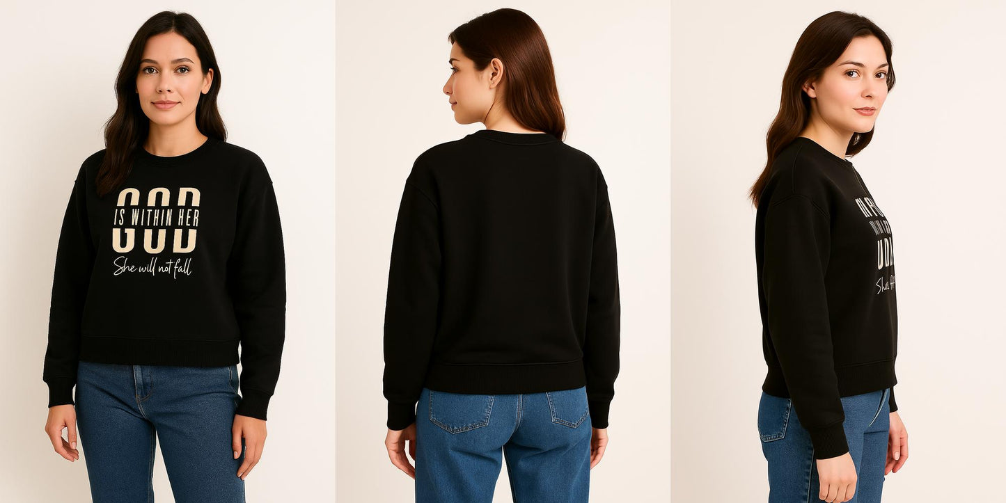 Black Premium Sweatshirt – Luxury Comfort, Motivational HD Print